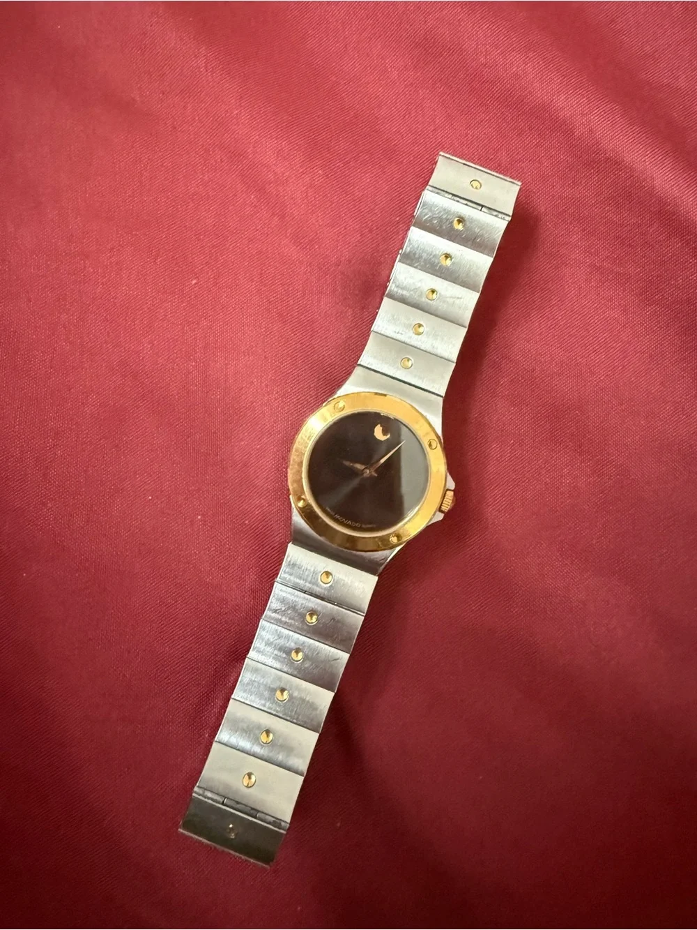 MOVADO limited edition,Two Tone Stainless Steel Watch w/ Gold Accents Black Dial